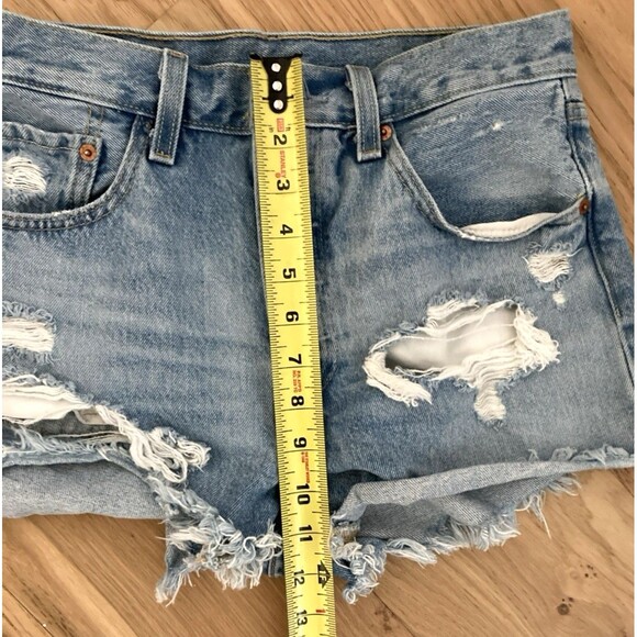 Levi's 501 Button Fly Cut Off Shorts Women's 27 Extreme Distress Bodycon Trashed - Picture 16 of 16